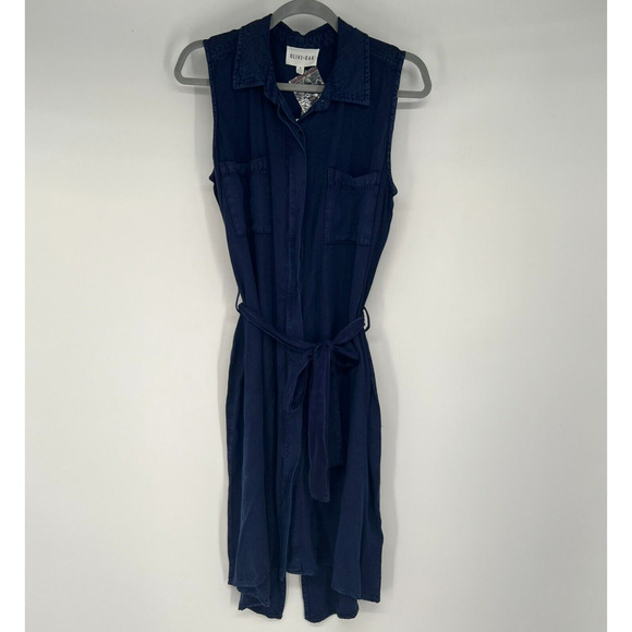 Olive & Oak Dresses & Skirts - NWT Olive + Oak Dress Womens M Blue Button Up Belted Collared Sleeveless